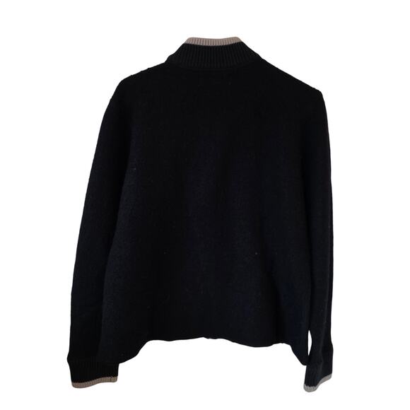 Cabelas Womens Boiled Wool Full Zip Jacket Cardigan Sweater Size Large Black - Picture 2 of 4
